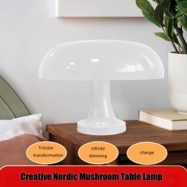 1pc LED Mushroom Table Lamp For Hotel Bedroom Bedside Living Room Decoration Lighting Modern Minimalist Desk Lights