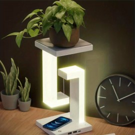 1pc LED Night Lamp, Creative Physics Balance Suspension Table Desk Lamp, Cordless Night Light USB Charging Port, Bedroom Lamp, Home Decor