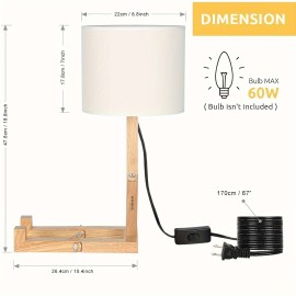 Cute Desk Lamp, Unique Table Lamps, Wood Bedside Table Lamp Fun Funky Person Lamp Wooden Robot Cute Lamps for Bedrooms