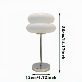 Mid Century Modern USB Powered Table Lamp, Solid Color, Metal Base, Glass Shade, Dimmable Button Control, Adjustable Illumination, Suitable for Living Room Reading, Decorative Desk Lamp with Built-In LED