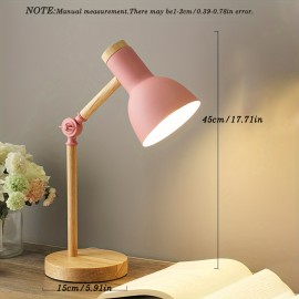 1pc Simple Eye-Protecting LED Desk Lamp, 3-color Change With Switch, Macaron Wood Lamp, Fashionable Bedside Lamp, Illuminate Your Room, Bedroom, Living Room, Office