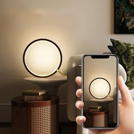 1pc Bedside Table Lamp, Bedroom Table Light, Sleep Touch Sensor Table Light, Round Modern Simple Multifunctional Night Light