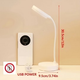 LED Eye Protection Desk Lamp USB Power Supply Adjustable Dimming Three Gears Can Switch Between White Light And Warm Light Small Night Light