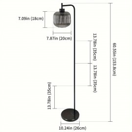 Floor Lamps for living room bright lighting with Glass lampshade, Modern Bright Floor Lamp E26 Base Industrial Standing lamp for beroom, Tall Pole Lamps Office