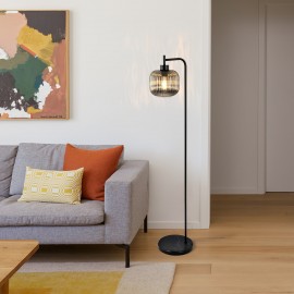 Floor Lamps for living room bright lighting with Glass lampshade, Modern Bright Floor Lamp E26 Base Industrial Standing lamp for beroom, Tall Pole Lamps Office