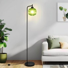 Floor Lamps for living room bright lighting with Glass lampshade, Modern Bright Floor Lamp E26 Base Industrial Standing lamp for beroom, Tall Pole Lamps Office