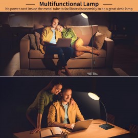 Modern LED Floor Lamp with Adjustable Gooseneck - 3 Color Temperature Modes (300K-6000K), Button Control, USB Power, Suitable for Reading, Decorating, Living Room, Bedroom