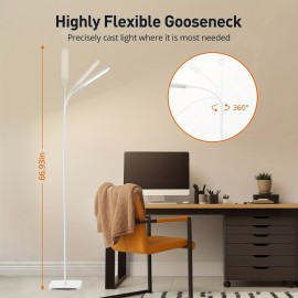 sympa LED Floor Lamp, Super Bright Dimmable LED Lamps for Living Room, Standing Lamp with Adjustable Gooseneck