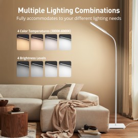 sympa LED Floor Lamp, Super Bright Dimmable LED Lamps for Living Room, Standing Lamp with Adjustable Gooseneck