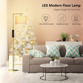 1pc Remote-Controlled Arc Floor Lamp With Bulb, Traditional Style, Metal Material, Adjustable Standing Light For Living Room And Bedroom Decor