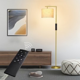 1pc Remote-Controlled Arc Floor Lamp With Bulb, Traditional Style, Metal Material, Adjustable Standing Light For Living Room And Bedroom Decor