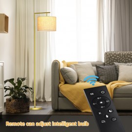 1pc Remote-Controlled Arc Floor Lamp With Bulb, Traditional Style, Metal Material, Adjustable Standing Light For Living Room And Bedroom Decor