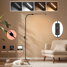 1PC Gooseneck Led Floor Lamp, Adjustable Color Temperature And Dimmable, Suitable For Reading In Living Room, Bedroom, And Office, Multipurpose Lighting For Eyelash Extensions, Eyelash Extensions, Makeup, And Skincare