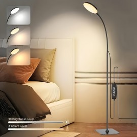 Modern LED Floor Lamp with 360° Adjustable Neck and 3 Color Temperature Modes: Suitable for Reading, Decorating, Living Room, and Bedroom