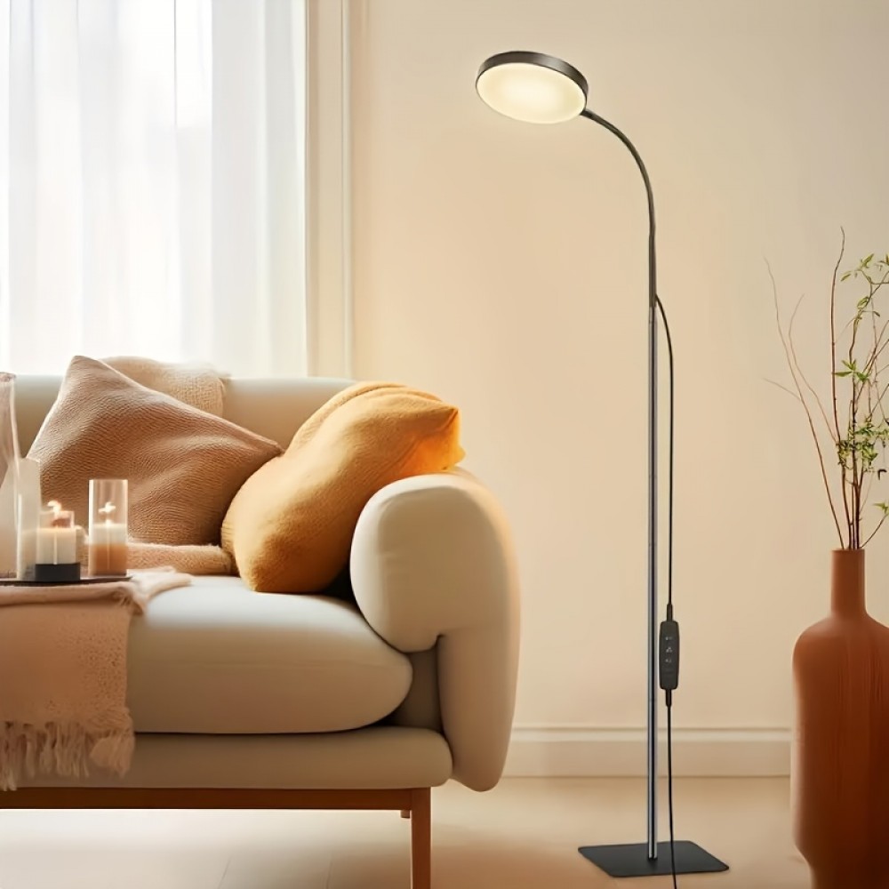 Modern LED Floor Lamp with 360° Adjustable Neck and 3 Color Temperature Modes: Suitable for Reading, Decorating, Living Room, and Bedroom