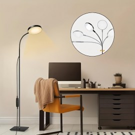 Modern LED Floor Lamp with 360° Adjustable Neck and 3 Color Temperature Modes: Suitable for Reading, Decorating, Living Room, and Bedroom