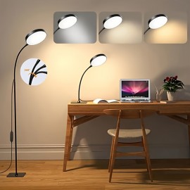 Modern LED Floor Lamp with 360° Adjustable Neck and 3 Color Temperature Modes: Suitable for Reading, Decorating, Living Room, and Bedroom