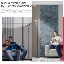 Dual Side Lighting Black LED Floor Lamp with Remote Control Smart App 36W 2600LM Bright Tall Vertical RGB Angle Multi-Color Dimmable Modern Floor Lamp (For Living Room Bedroom Office)