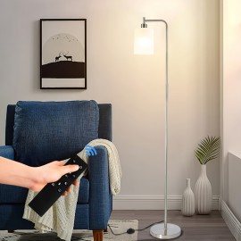 Industrial Floor Lamp With Glass Lampshade, Adjustable 3-color Temperature, Adjustable Brightness And Remote Control, Equipped With Foot Switch, Suitable For Living Room, Bedroom, And Office