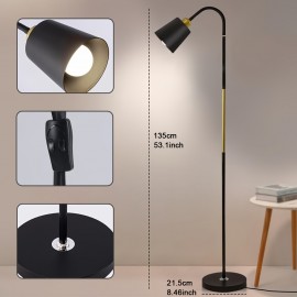 LED Reading Floor Lamp For Bedroom, 3 Color With Adjustable Flexible Gooseneck Standing Lamp, Pole Reading Lamp For Office, Living Room