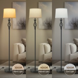 Floor Lamp, 3 Color Temperature Bulb Included, Floor Lamp For Living Room, Bedroom And Working, Bedside Lamp