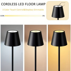 2Pack Cordless LED Floor Lamp For Outdoor/Indoor, Rechargeable, Dimmable, Carry Light, Adjustable Height Stand Lamp For Patio, Living Room, Bedside, Table Night Lamp, Black