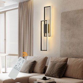 Modern LED Wall Lamp With Remote Control - Adjustable Color Temperature And Brightness, Durable Die-Casting Aluminum Design