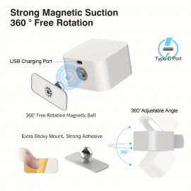 1pc LED Large Magnetic Fixed Lighting Lamp, Can Be Pasted And Can Be Punched, 360 Degree Rotating Light, LED Wall Mounted Reading Lights, Wall Sconces, 3 Brightness Levels, Touch Control