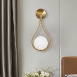 Gold Wall Lamp Wall Sconce Light Fixtures F/ Bathroom Bedroom Modern Glass Ball