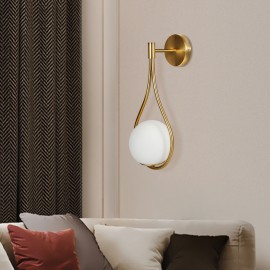 Gold Wall Lamp Wall Sconce Light Fixtures F/ Bathroom Bedroom Modern Glass Ball