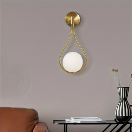 Gold Wall Lamp Wall Sconce Light Fixtures F/ Bathroom Bedroom Modern Glass Ball