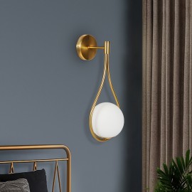 Gold Wall Lamp Wall Sconce Light Fixtures F/ Bathroom Bedroom Modern Glass Ball