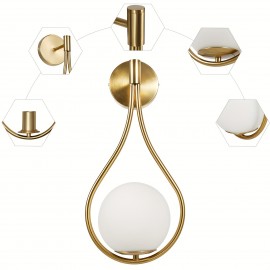 Gold Wall Lamp Wall Sconce Light Fixtures F/ Bathroom Bedroom Modern Glass Ball