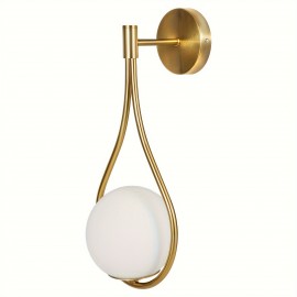 Gold Wall Lamp Wall Sconce Light Fixtures F/ Bathroom Bedroom Modern Glass Ball