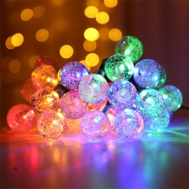 Crystal Ball Solar Outdoor Light String, 100/20 LED Bubble Ball Solar Bubble Light String, 8 Flashing Modes, Suitable For Outdoor Garden Decoration, Camping Tent Canopy Lights, Wedding And Birthday Scene Layout, Christmas And Halloween Decoration