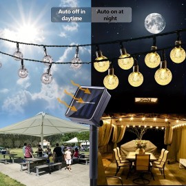 Crystal Ball Solar Outdoor Light String, 100/20 LED Bubble Ball Solar Bubble Light String, 8 Flashing Modes, Suitable For Outdoor Garden Decoration, Camping Tent Canopy Lights, Wedding And Birthday Scene Layout, Christmas And Halloween Decoration