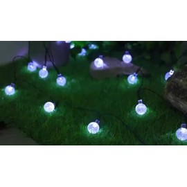 Crystal Ball Solar Outdoor Light String, 100/20 LED Bubble Ball Solar Bubble Light String, 8 Flashing Modes, Suitable For Outdoor Garden Decoration, Camping Tent Canopy Lights, Wedding And Birthday Scene Layout, Christmas And Halloween Decoration