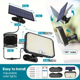 2 Pack Ultra Outdoor Solar Lights, 4000LM Motion Sensor Solar Flood Lights with Remote Control - IPX5 Waterproof Security Lights Ultra Dusk to Dawn Solar Lighting for Outside Patio Garage