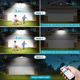 2 Pack Ultra Outdoor Solar Lights, 4000LM Motion Sensor Solar Flood Lights with Remote Control - IPX5 Waterproof Security Lights Ultra Dusk to Dawn Solar Lighting for Outside Patio Garage