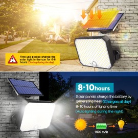 2 Pack Ultra Outdoor Solar Lights, 4000LM Motion Sensor Solar Flood Lights with Remote Control - IPX5 Waterproof Security Lights Ultra Dusk to Dawn Solar Lighting for Outside Patio Garage