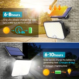 2 Pack Ultra Outdoor Solar Lights, 4000LM Motion Sensor Solar Flood Lights with Remote Control - IPX5 Waterproof Security Lights Ultra Dusk to Dawn Solar Lighting for Outside Patio Garage