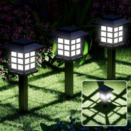 32-Pack 800mA Solar Pathway Lights Outdoor - Waterproof Garden Lights For Landscape, Solar Walkway Lights Outdoor For Paths, Courtyards, Patios