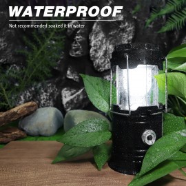 4-Pack Solar Powered Lanterns - Ultra-Portable Collapsible LED Lights with Solar USB Rechargeable Battery, Multi-Functional Flashlight and Hanging Lights for Camping, Hurricanes, Power Outages, Indoor and Outdoor Use