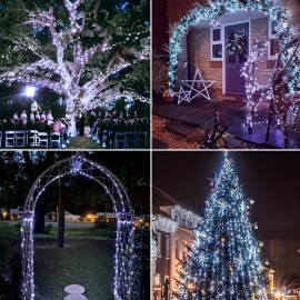 300 LED Solar-Powered Fairy Lights String - DIY Decorative Lighting for Outdoor Courtyard, Garden Fence, Christmas Tree, Halloween Party Ambiance - Waterproof, Energy-Efficient, and Durable Decorations for Any Occasion