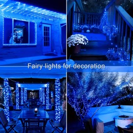 300 LED Solar-Powered Fairy Lights String - DIY Decorative Lighting for Outdoor Courtyard, Garden Fence, Christmas Tree, Halloween Party Ambiance - Waterproof, Energy-Efficient, and Durable Decorations for Any Occasion