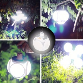 Ultimate Portable LED Lamp - Dual-Powered (Solar & USB) Rechargeable, Ultra-Compact Foldable Design with Real-Time Power Display - Ideal for Outdoor Enthusiasts and Reliable Emergency Lighting