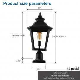 European Courtyard Style Black Outdoor Capital Lamp, Can Be Used For Entrance, Passage, Porch, Bedroom, Terrace, Garage Lights