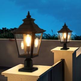 European Courtyard Style Black Outdoor Capital Lamp, Can Be Used For Entrance, Passage, Porch, Bedroom, Terrace, Garage Lights