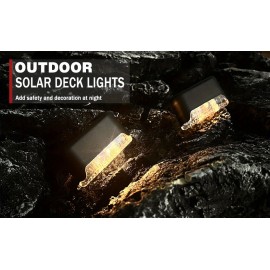 4pcs LED Solar Deck Lights, Outdoor Garden Deck Lights, Pathway Courtyard Terrace Guardrail Step Lights, Landscape Lighting For Outdoor Decorations, For Garden, Yard, Stairs, Pathway