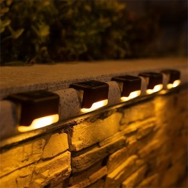 4pcs LED Solar Deck Lights, Outdoor Garden Deck Lights, Pathway Courtyard Terrace Guardrail Step Lights, Landscape Lighting For Outdoor Decorations, For Garden, Yard, Stairs, Pathway